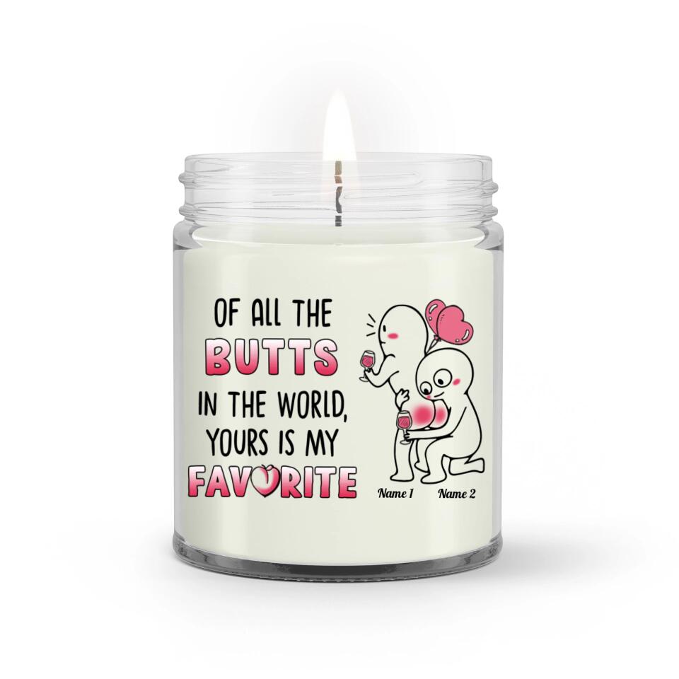 Custom Candle For Her Funny Personalized Gift Of All The Butts In The -  Funcleshop