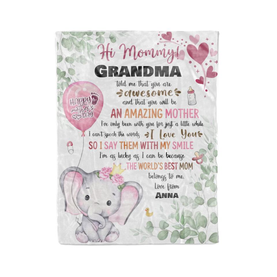 Personalized Mother's Day Gift for Grandma From Baby, I Love You